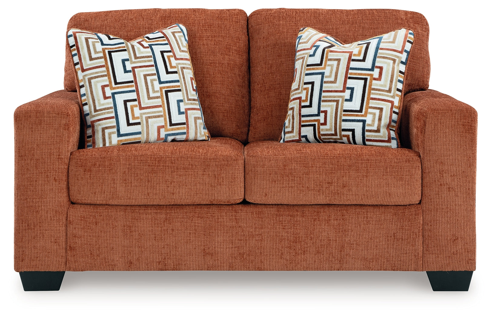 Side view of Aviemore Spice Chenille Loveseat