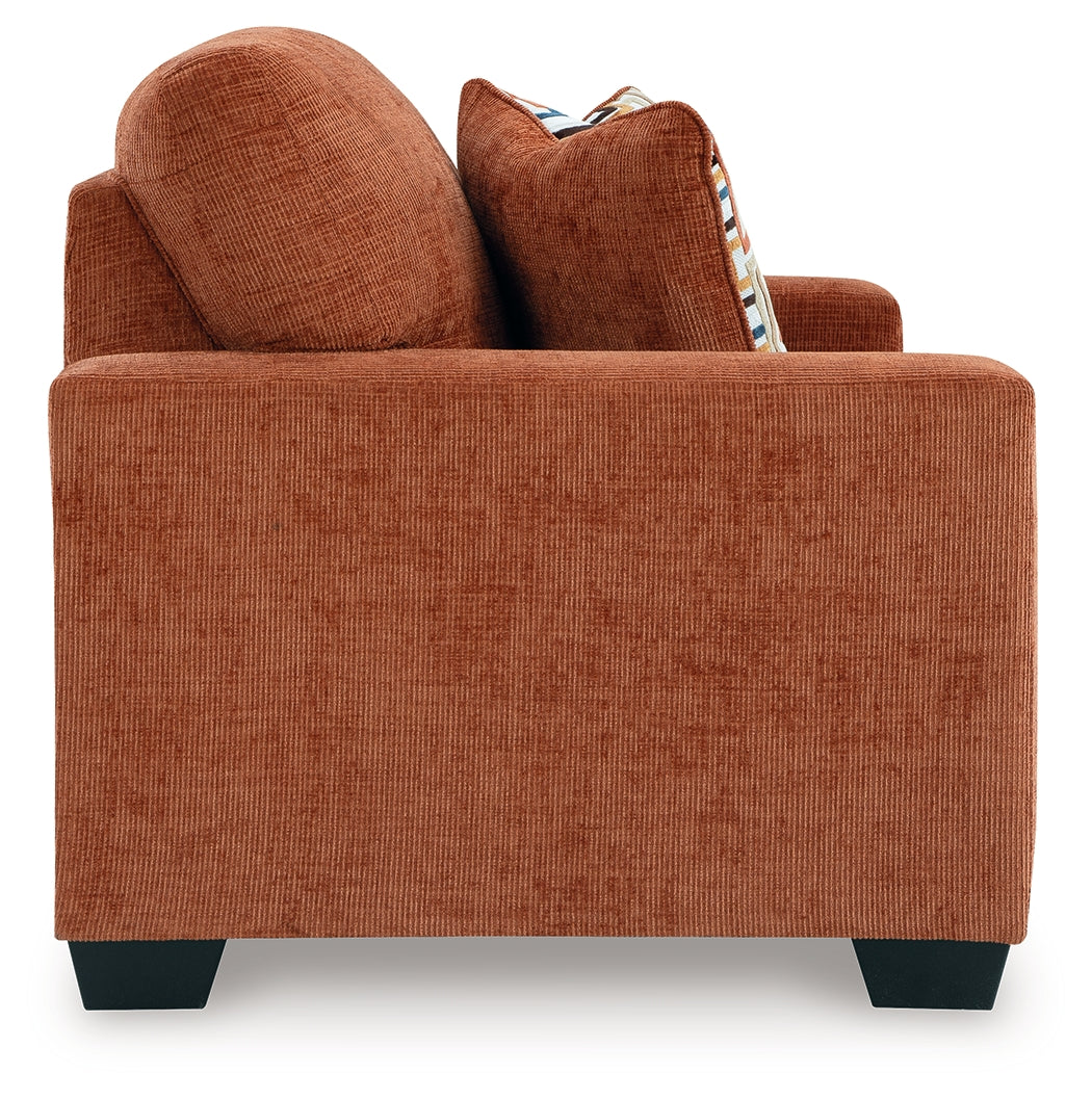 Back view of Aviemore Spice Loveseat