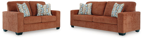 Close-up detail of Aviemore Spice upholstery and cushions