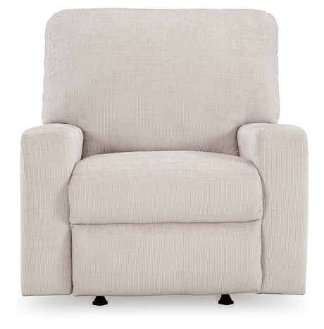 Front close-up of Aviemore Stone Chenille Recliner