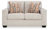 Side view of Aviemore Stone Chenille Loveseat