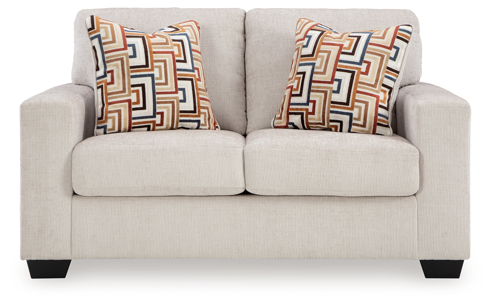 Side view of Aviemore Stone Chenille Loveseat