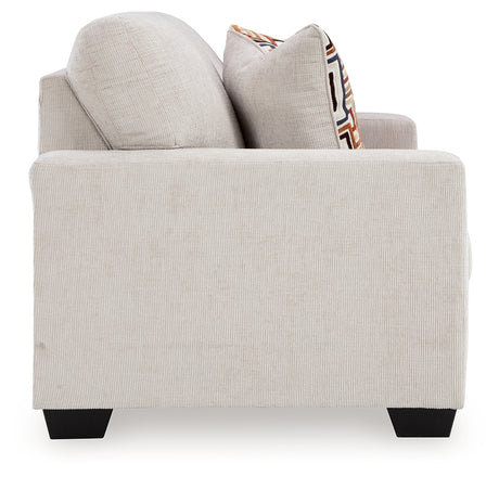 Back view of Aviemore Stone Chenille Loveseat