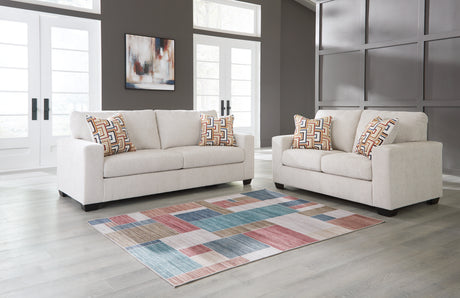 Side view of Aviemore Stone Sofa and Loveseat set