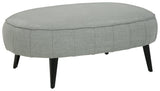 Hollyann Gray Chenille Oversized Accent Ottoman front view