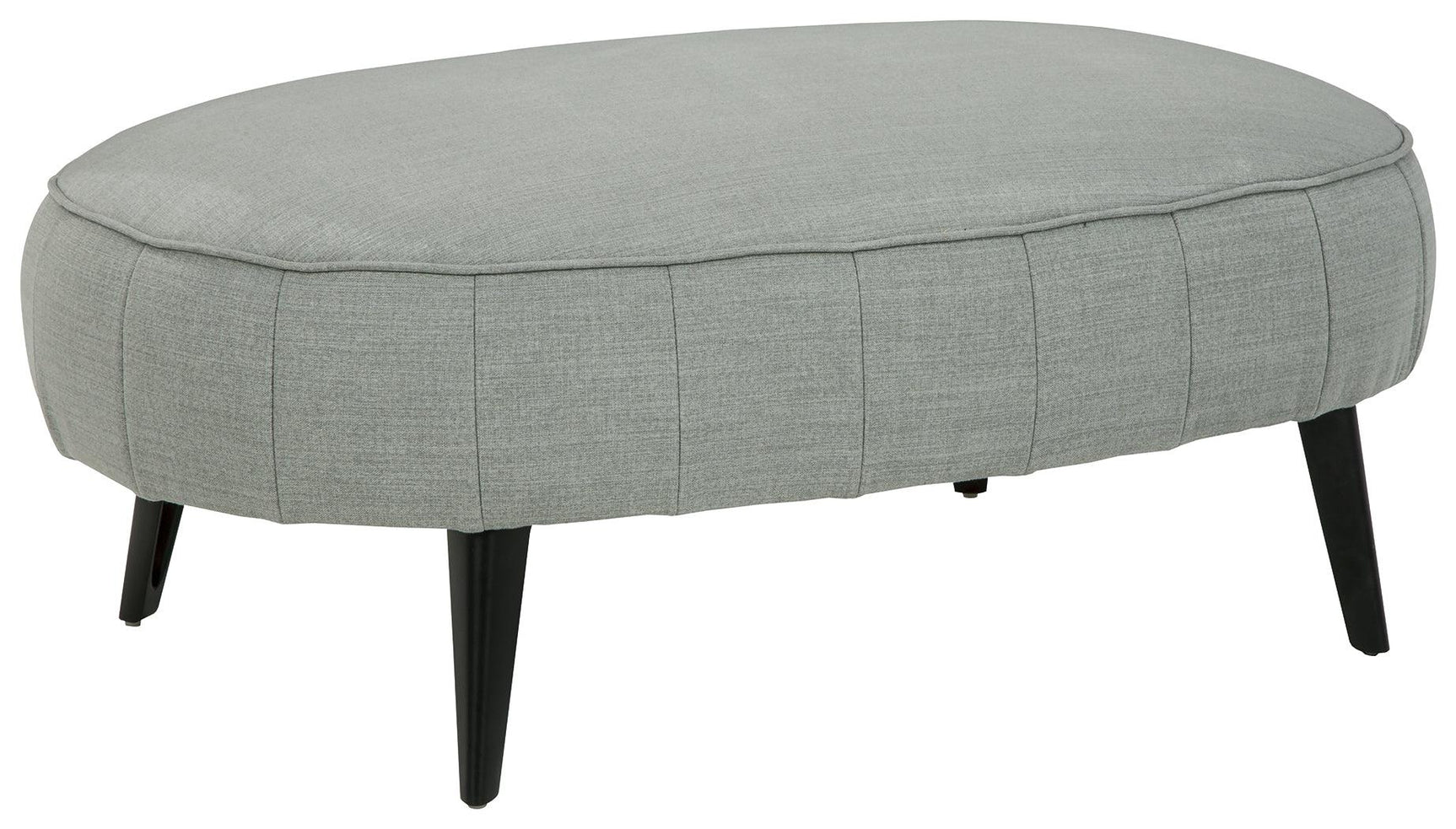 Hollyann Gray Chenille Oversized Accent Ottoman front view