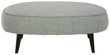 Hollyann Gray Chenille Oversized Accent Ottoman side view