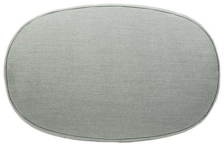 Hollyann Gray Chenille Oversized Accent Ottoman leg detail
