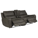 Marcell 3-Piece Power Reclining Loveseat with Charging Console Grey — product image 2