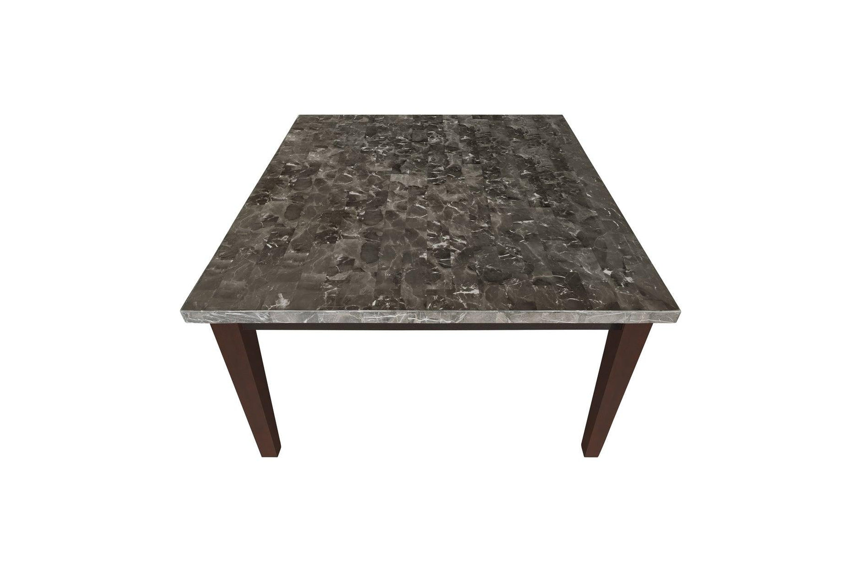 Top view of faux marble table surface