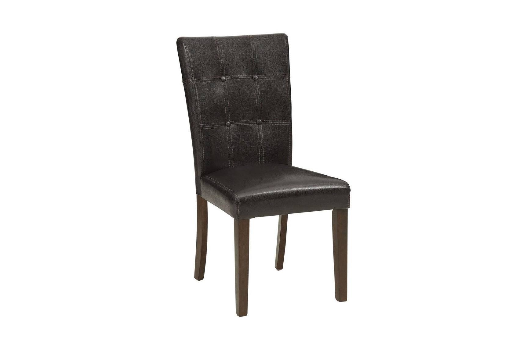 Side view of dining chairs and table edge
