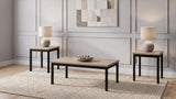 Garza 3-Piece Rectangular Coffee Table Set Greige Oak — product image 2