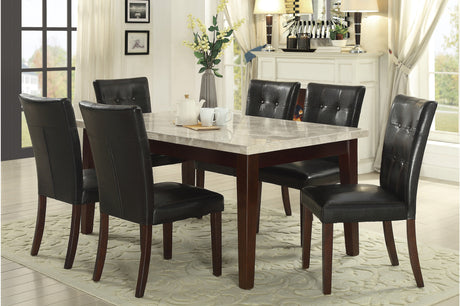 Main view of Decatur Cherry Marble Top Dining Room Set with bench
