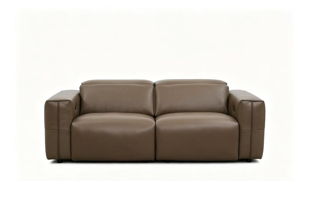 Ember Brown Italian Leather Match 2-Piece Power Reclining Sofa and Loveseat Set view 8