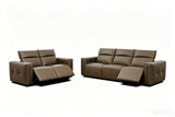 Ember Brown Italian Leather Match 2-Piece Power Reclining Sofa and Loveseat Set view 15