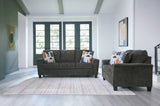side view of Erinslane Dusk Sofa and Loveseat furniture