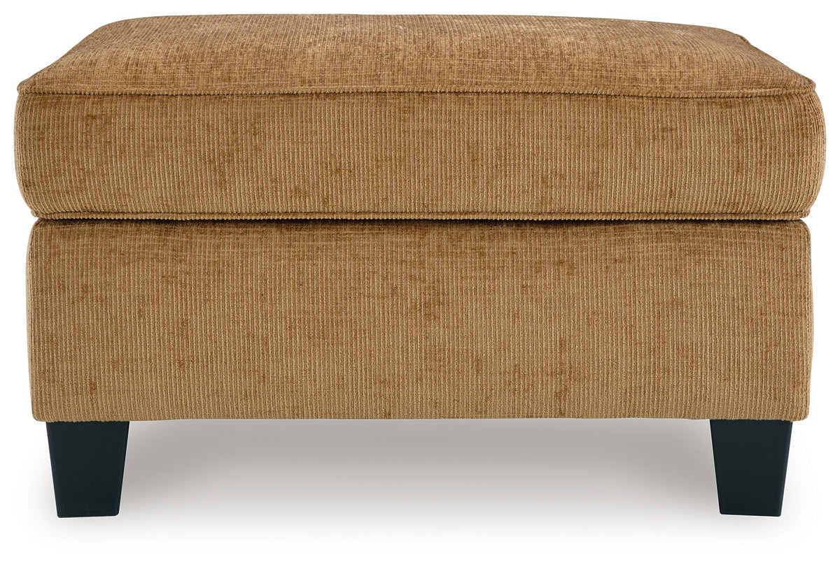 Erinslane Honey Chenille Ottoman head-on view