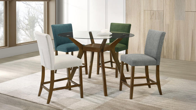 Paxton 5-Piece Round Glass Top Counter Height Dining Set Beige — product view