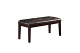 Side view of Teague Espresso Dining Table and tufted chairs