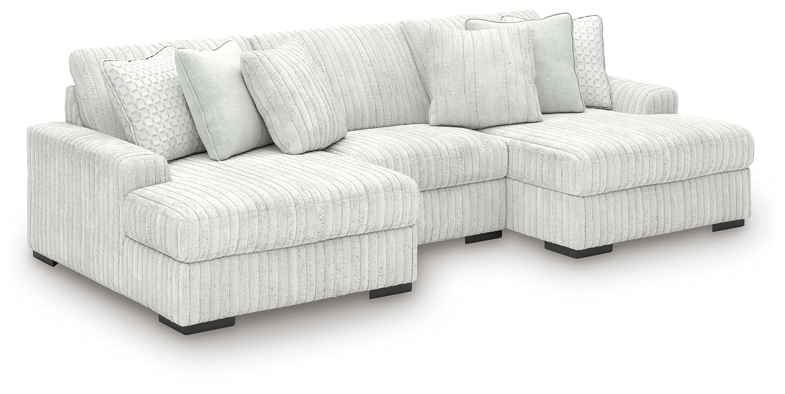 main view of Stupendous Alloy Velvet 3-Piece Sectional with Double Chaise sectional sofa