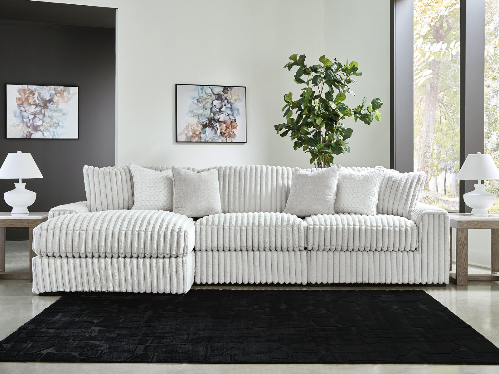 main view of Stupendous Alloy 3-Piece Sectional with Chaise sectional sofa