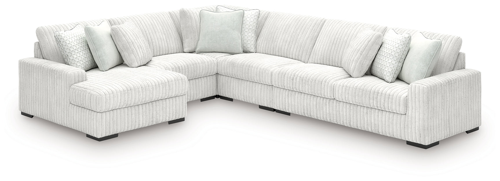 close-up of sectional sofa's velvet texture