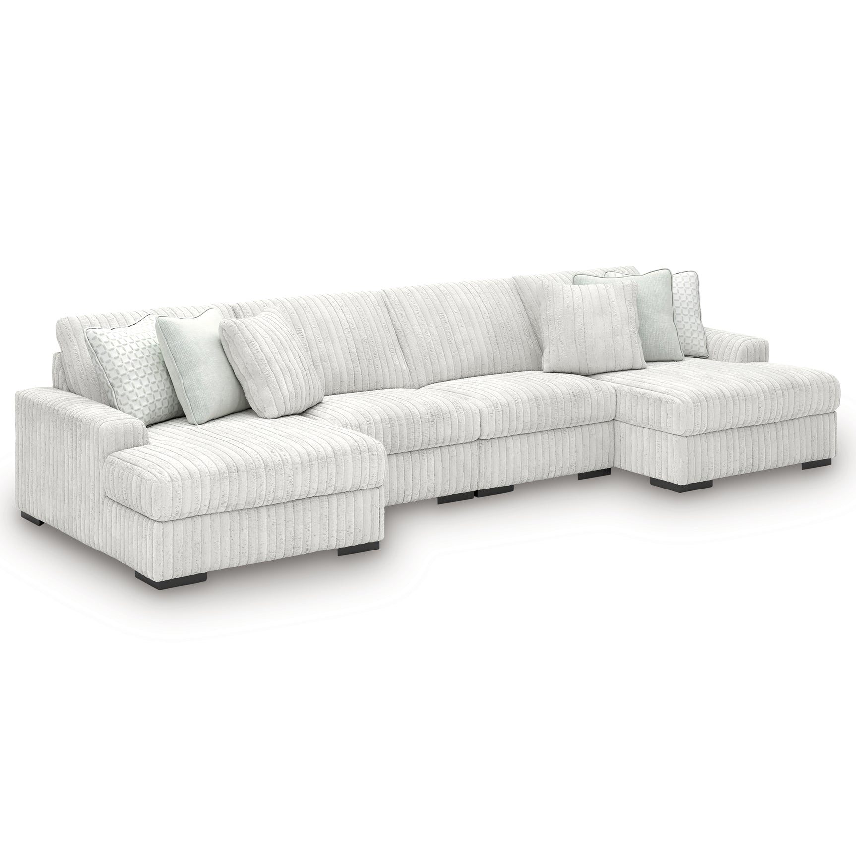Close-up detail of Stupendous Alloy Velvet 4-Piece Sectional upholstery and design