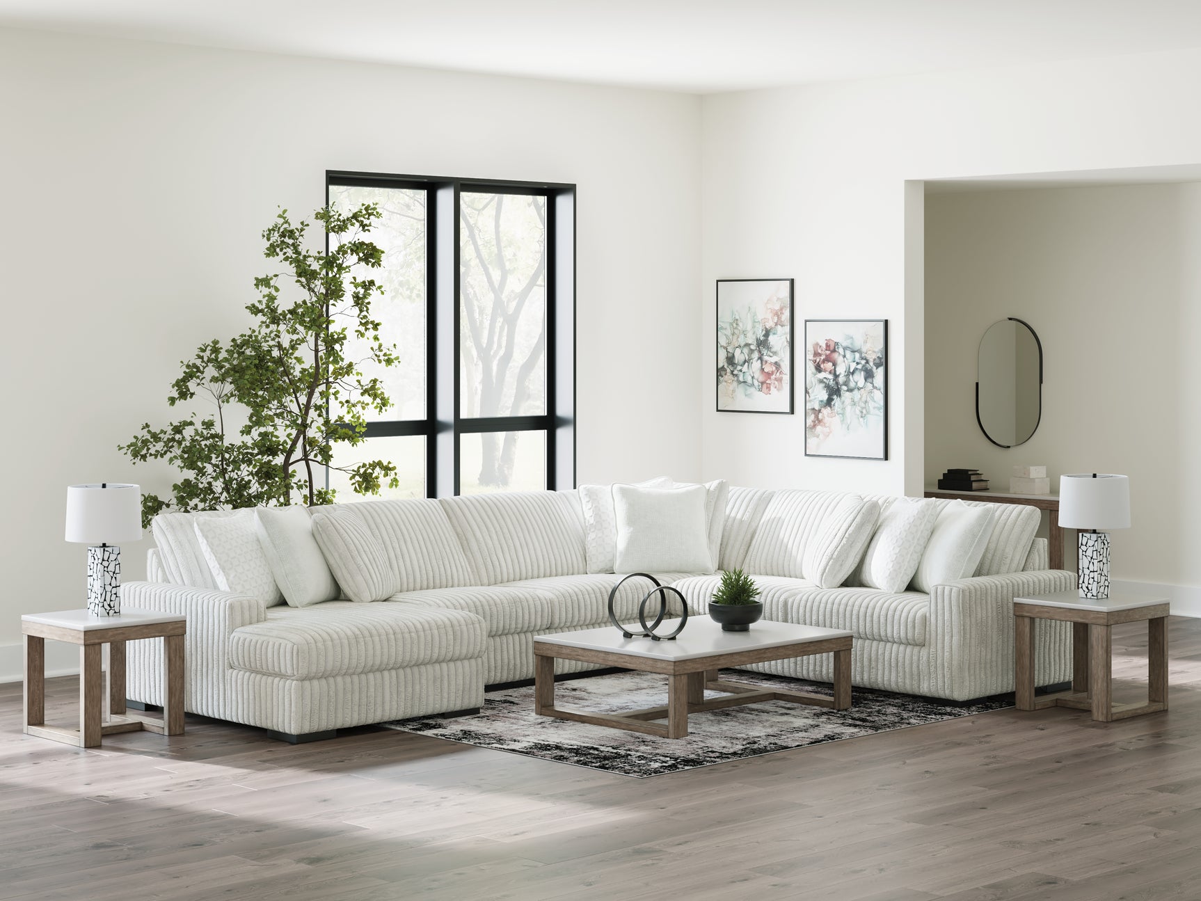 main view showing chaise orientation on sectional sofa