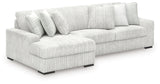 Detail of velvet texture on sectional sofa