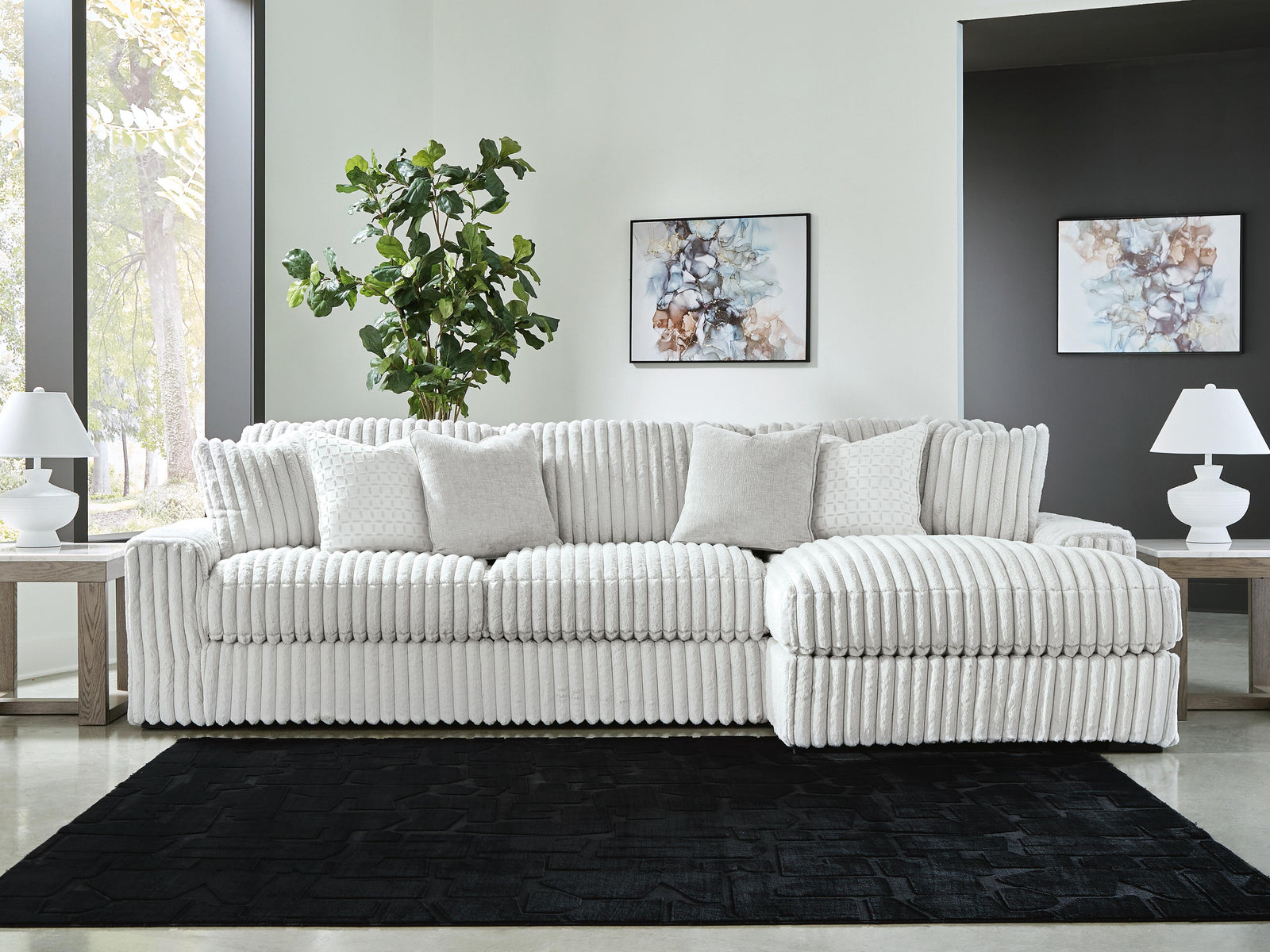 main view of Stupendous Alloy Velvet 2-Piece Sectional with Chaise sectional sofa