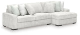 Side view of Stupendous Alloy Velvet 2-Piece Sectional sofa with chaise