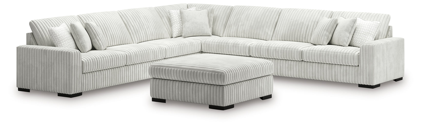 side view of Stupendous Alloy 5-Piece Sectional Sofa with Ottoman