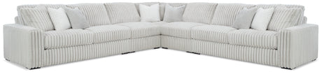 detail view of Stupendous Alloy 5-Piece Sectional Sofa with Ottoman upholstery and stitching