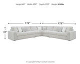 close-up detail view of Stupendous Alloy 5-Piece Sectional Sofa with Ottoman fabric texture