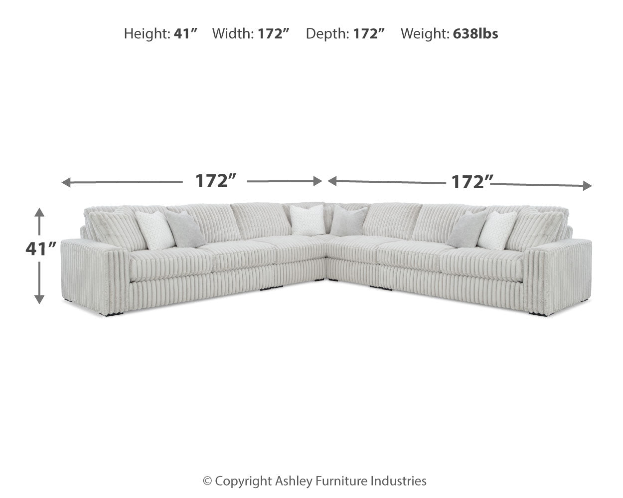 close-up detail view of Stupendous Alloy 5-Piece Sectional Sofa with Ottoman fabric texture