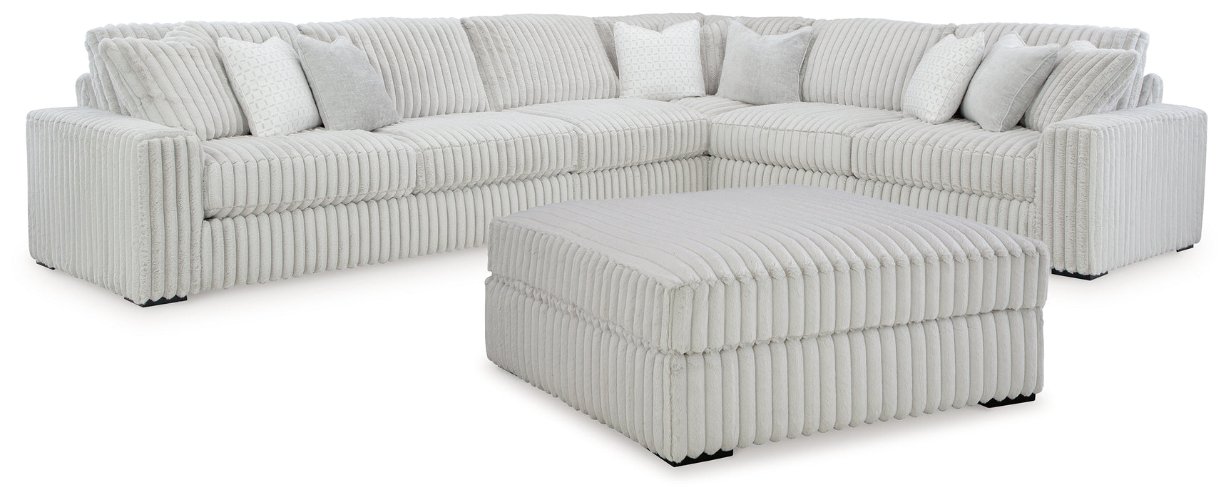 side view of Stupendous Alloy 4-Piece Sectional Sofa with Ottoman sectional sofa