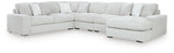 side angled view of Stupendous Alloy Velvet 5-Piece Sectional