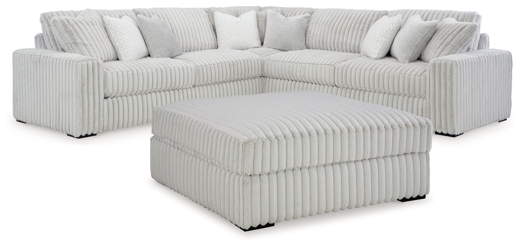 Stupendous Alloy 3-Piece Sectional Sofa with Ottoman side view