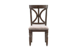 Cardano Charcoal Traditional Solid Wood And Veneers Fabric Upholstery Seat Round Dining Room Set - Ella Furniture