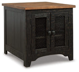 Valebeck Black/Brown 2 End Tables — angled view