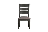 Main view of dining set from side angle with bench