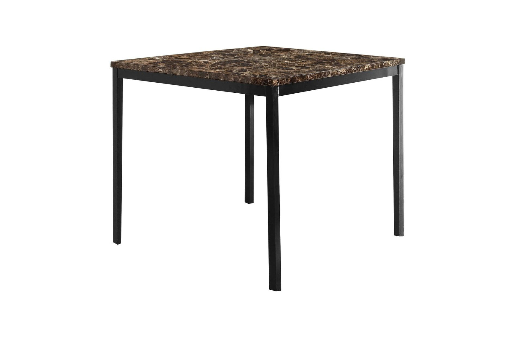 side view of leather upholstered dining chair