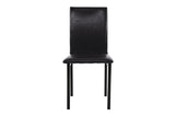 Close-up detail of faux leather upholstery on dining chair