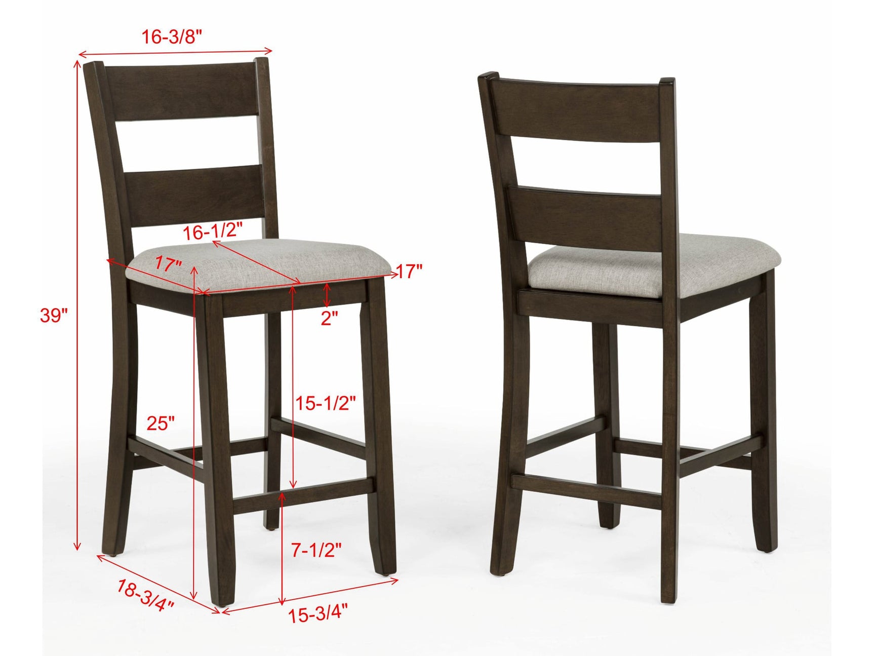 Lester 5-Piece Brown Counter Height Set view 7