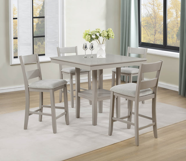 Lester 5-Piece Greige Counter Height Set from Decor Furniture