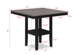 Close-up detail of Lester Light Gray Counter Height Dining Set seating