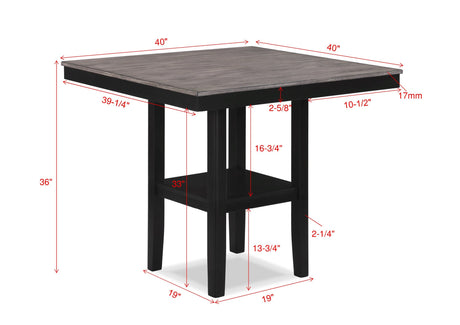 Close-up detail of Lester Light Gray Counter Height Dining Set seating