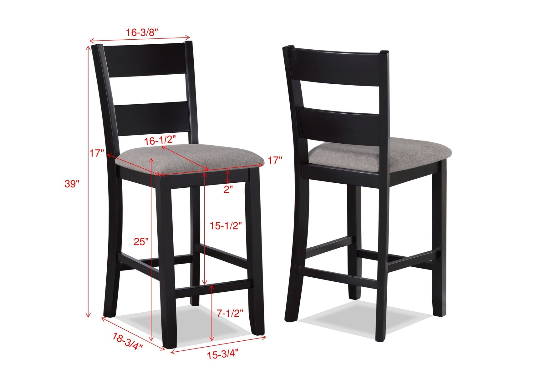 Lester Light Gray Counter Height Dining Set main view with chairs