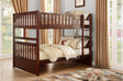 Rowe Dark Cherry Twin Over Twin Bunk Bed Front View
