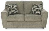 Head-on view of Cascilla Pewter Loveseat